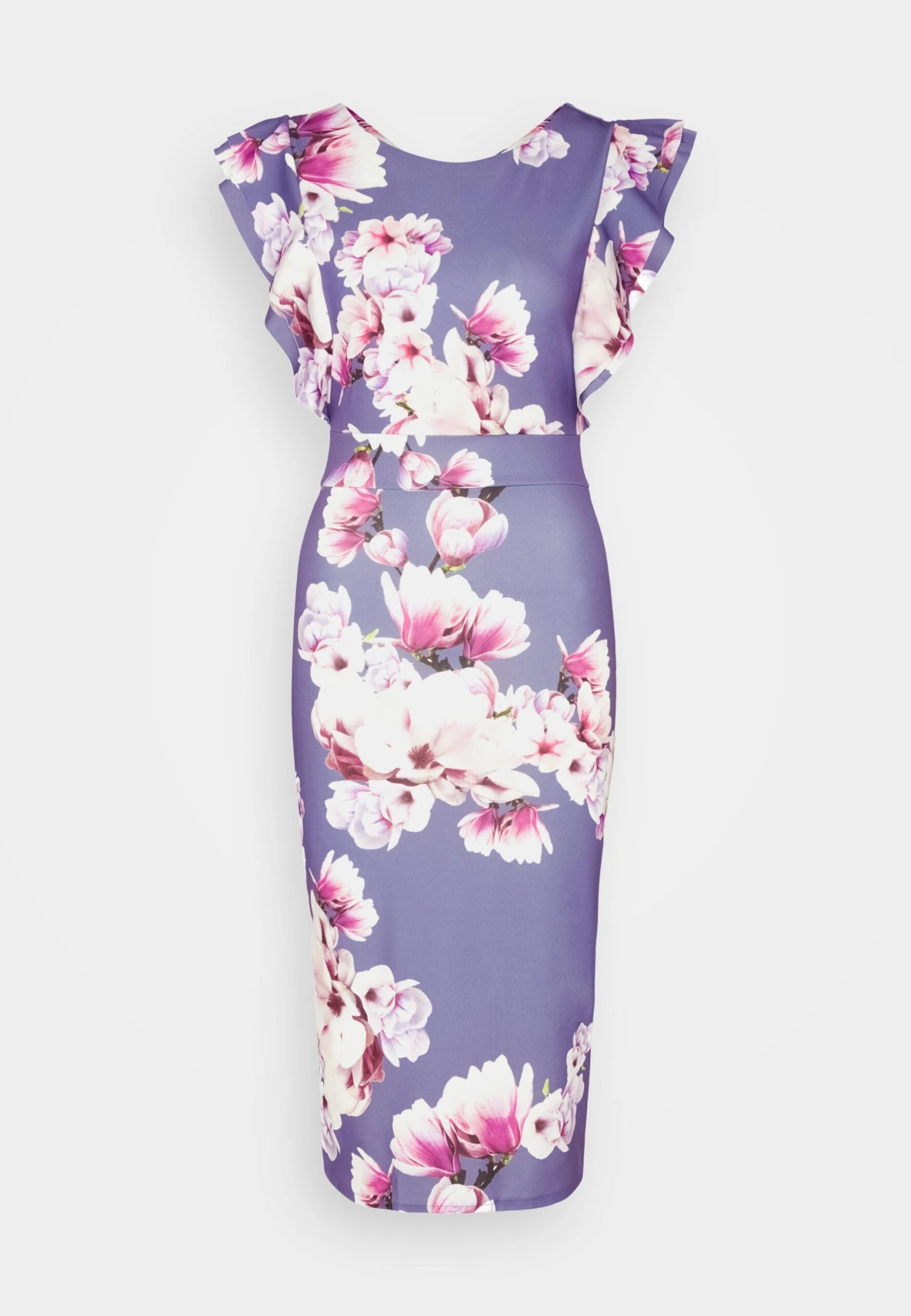 Wal G Diana Ruffle Sleeve Midi Dress - Jersey Dress - Purple - Image 5