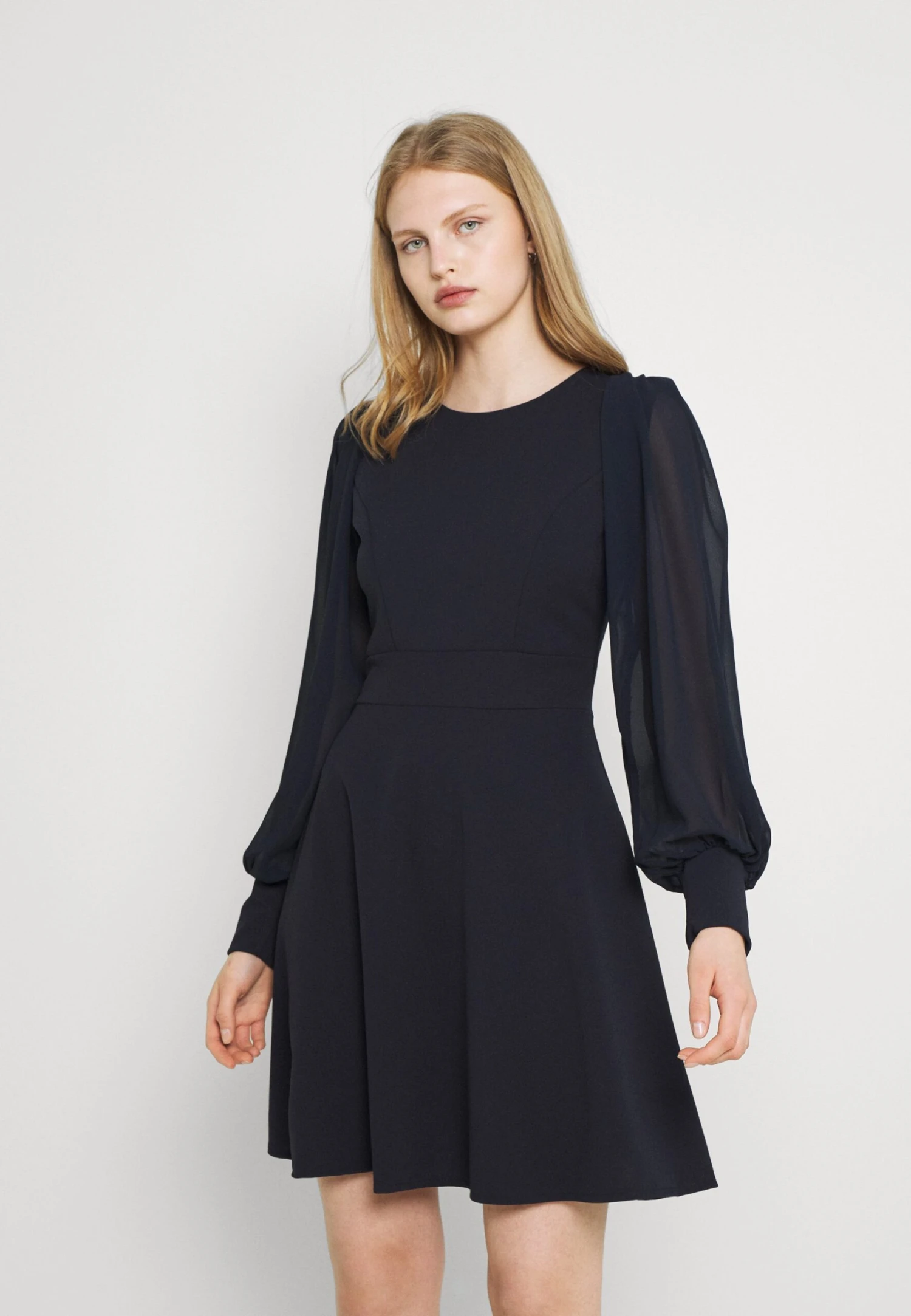 Wal G Kat Sleeve Dress - Day Dress - Navy Blue