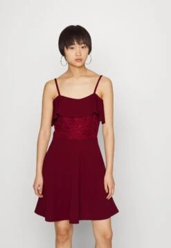 Benedetta Strap Skater - Cocktail Dress / Party Dress - Wine