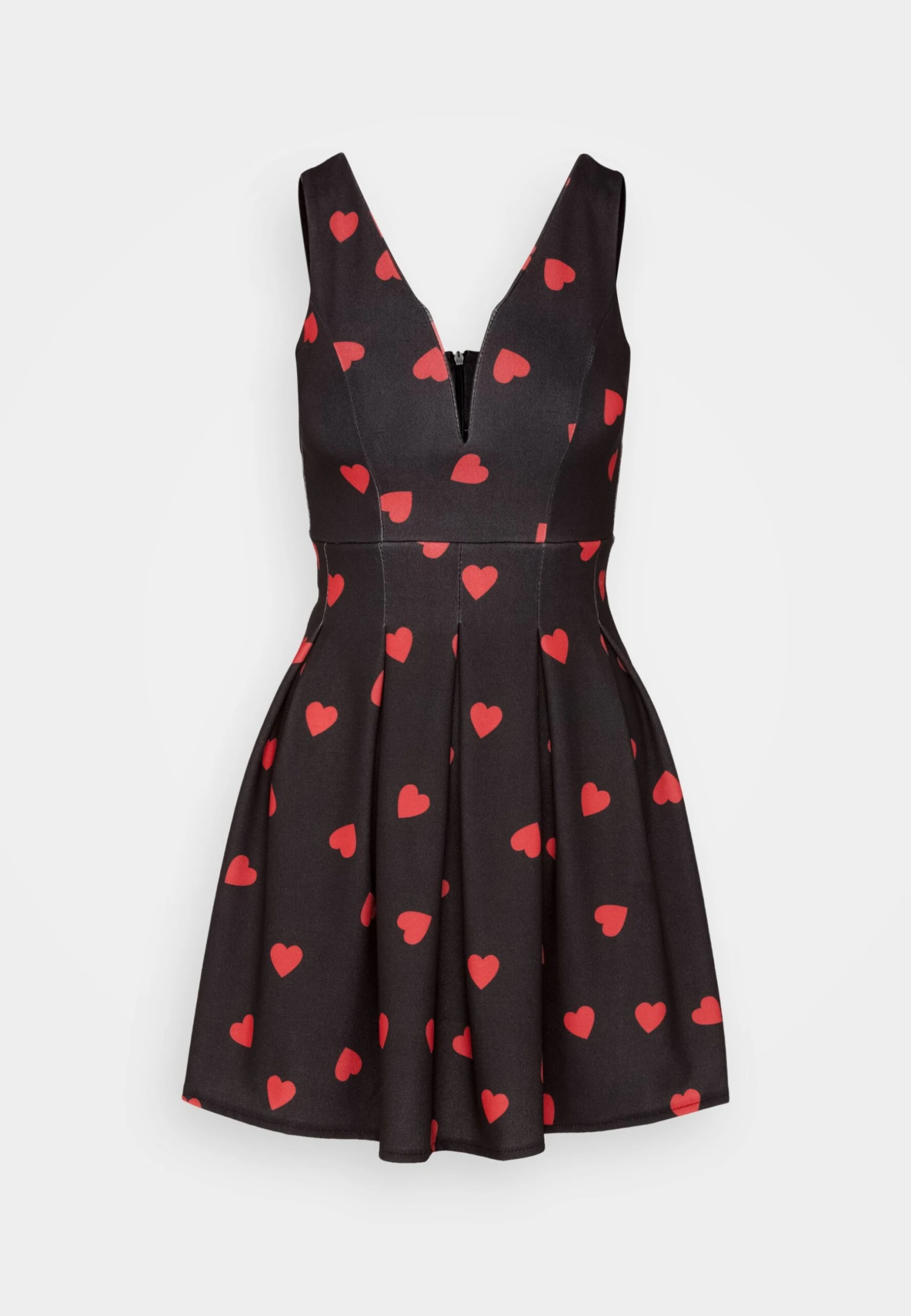Wal G Valentines Elle Heart Skater - Jersey Dress - Black/Red - Image 5