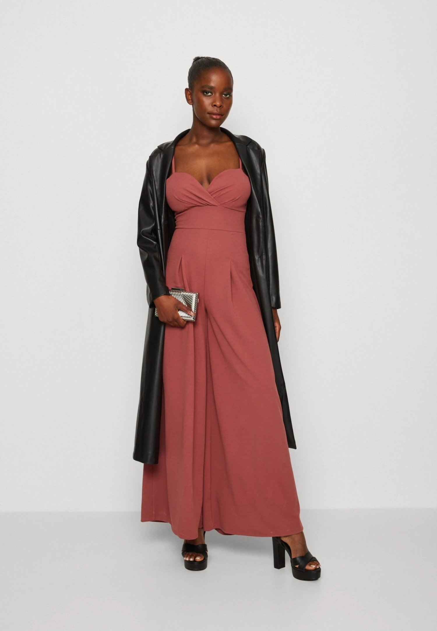 Wal G Thea Wide Leg - Jumpsuit - Dark Mauve Pink - Image 2