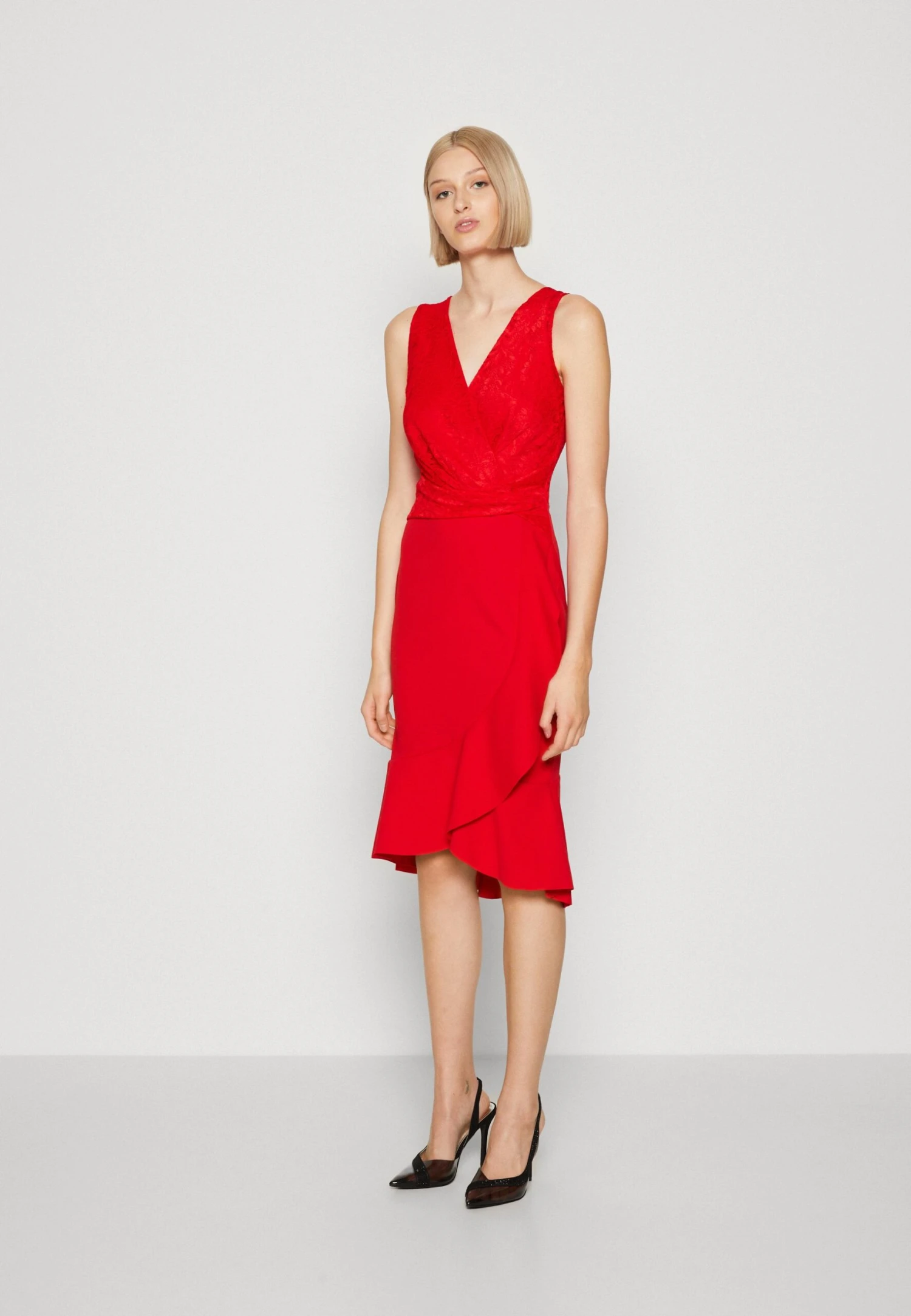 Wal G Sally Wrap Midi Dress - Cocktail Dress / Party Dress
