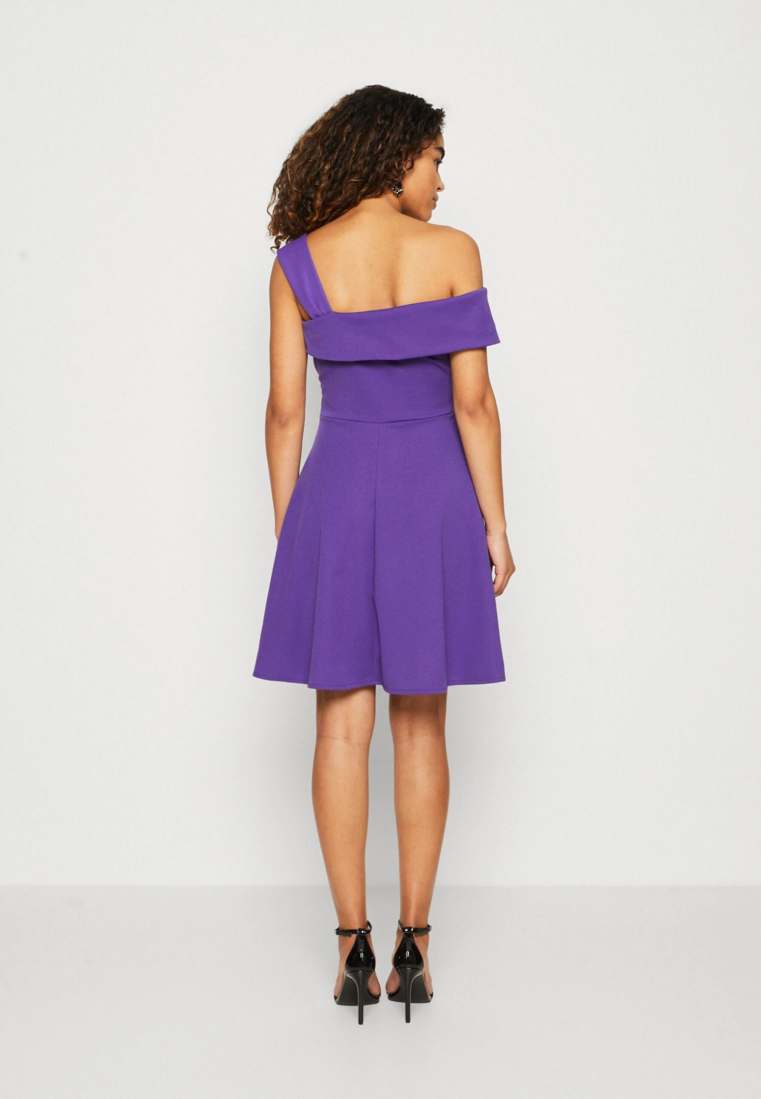 Wal G Noelle Off The Shoulder Skater - Jersey Dress - Purple - Image 3