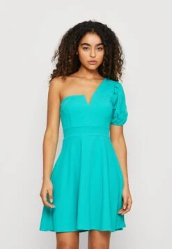 Wal G Zalora One Sleeve Skater Dress - Jersey Dress - Blue