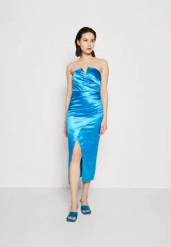 Wal G Party Ben V Neck Midi - Cocktail Dress / Party Dress - Ocean Blue