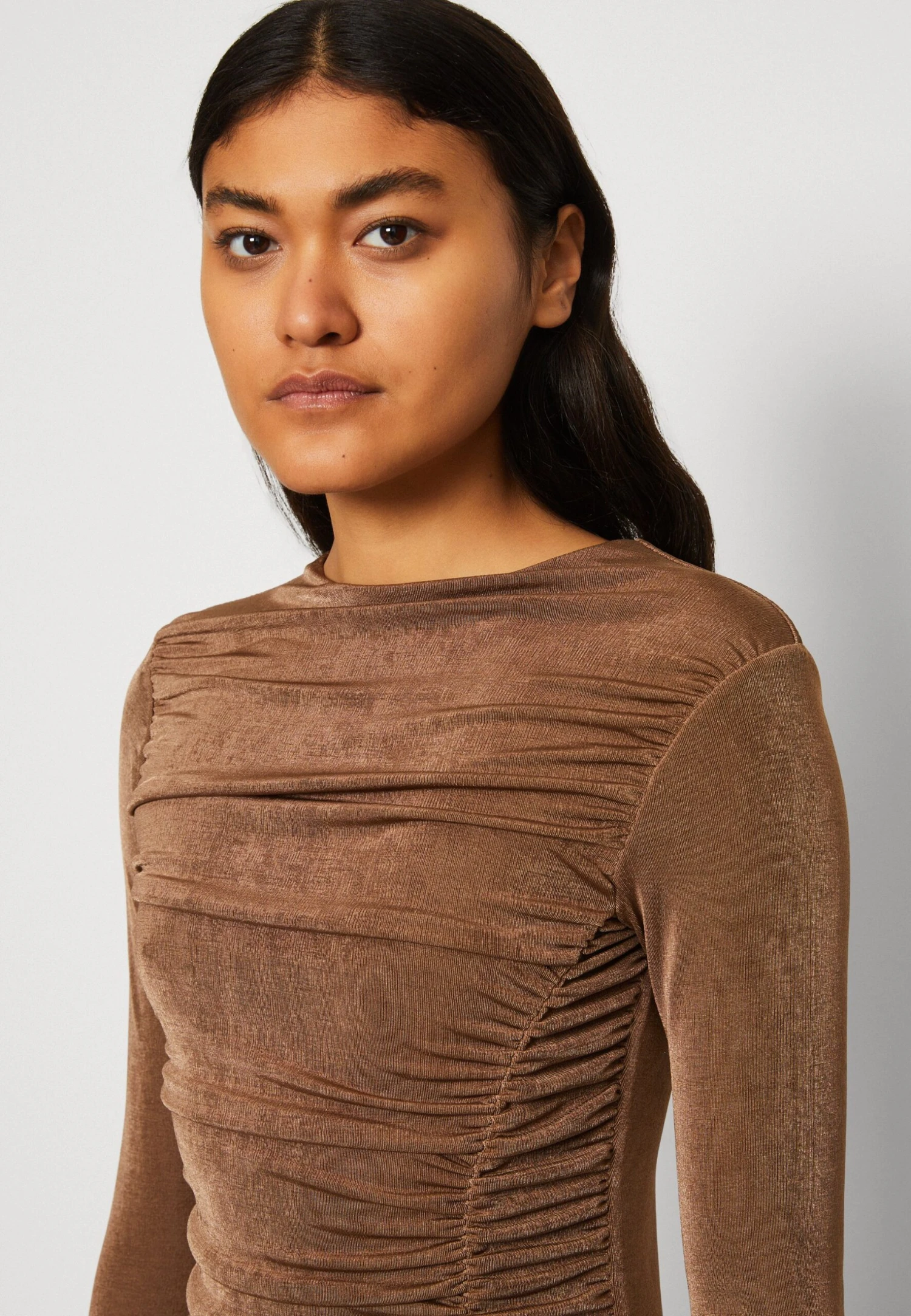 Wal G Ben Rouched Mini - Jersey Dress - Chocolate - Image 6