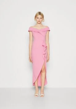 Wal G Ryan Ruffle Midi - Occasion Wear - Rose Pink