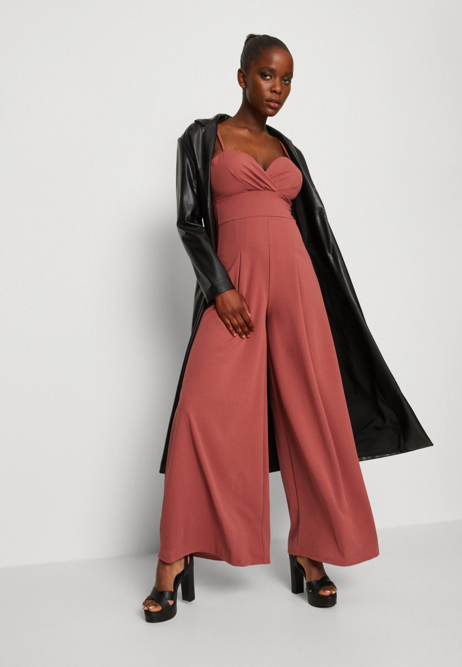Wal G Thea Wide Leg - Jumpsuit - Dark Mauve Pink - Image 4