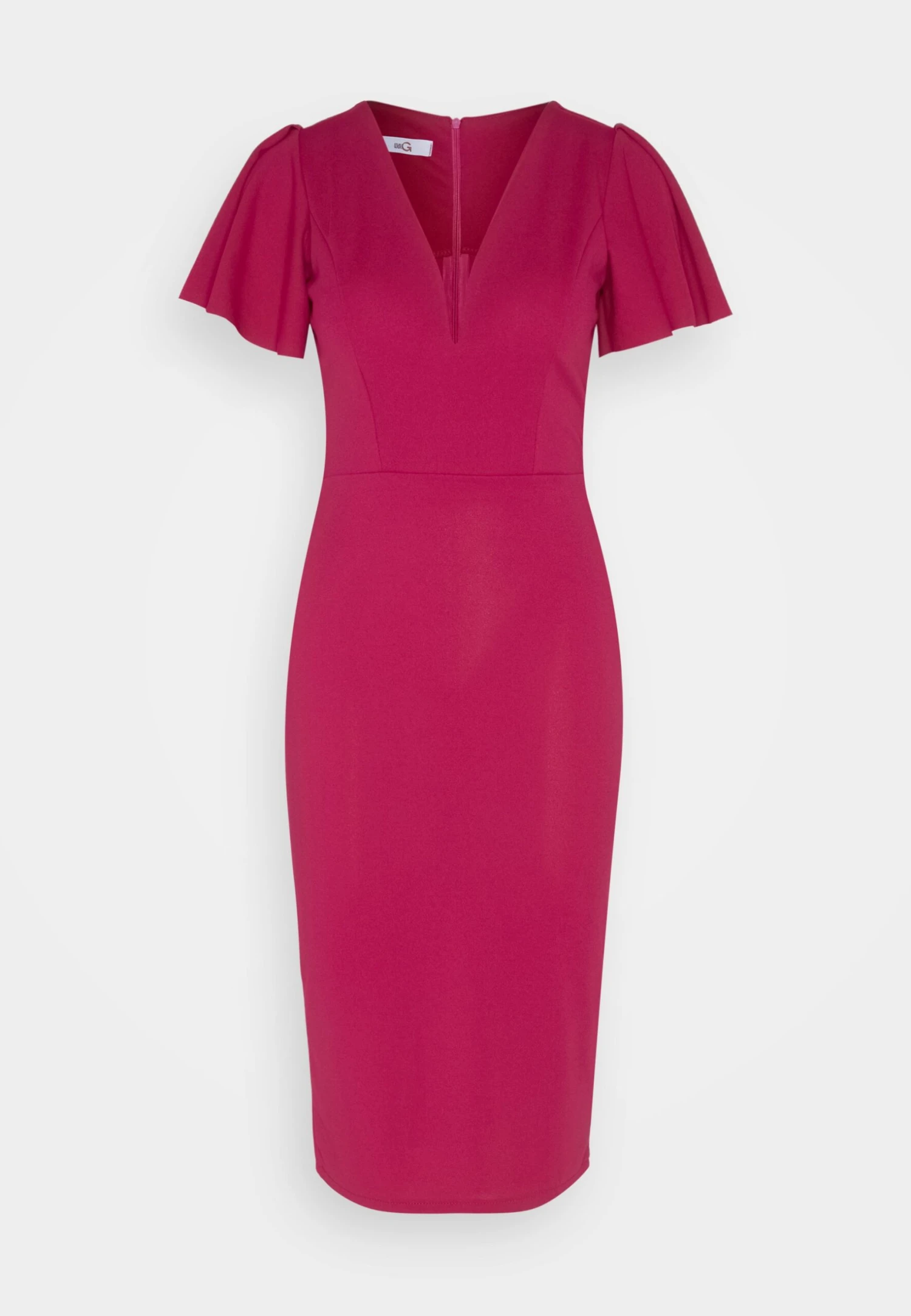 Wal G Tatiana Ruffle Sleeve Midi - Jersey Dress - Raspberry - Image 5