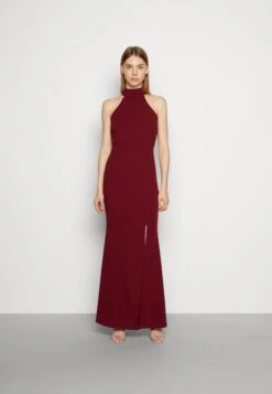Wal G Sara Halter Neck Maxi Dress - Occasion Wear - Berry Wine