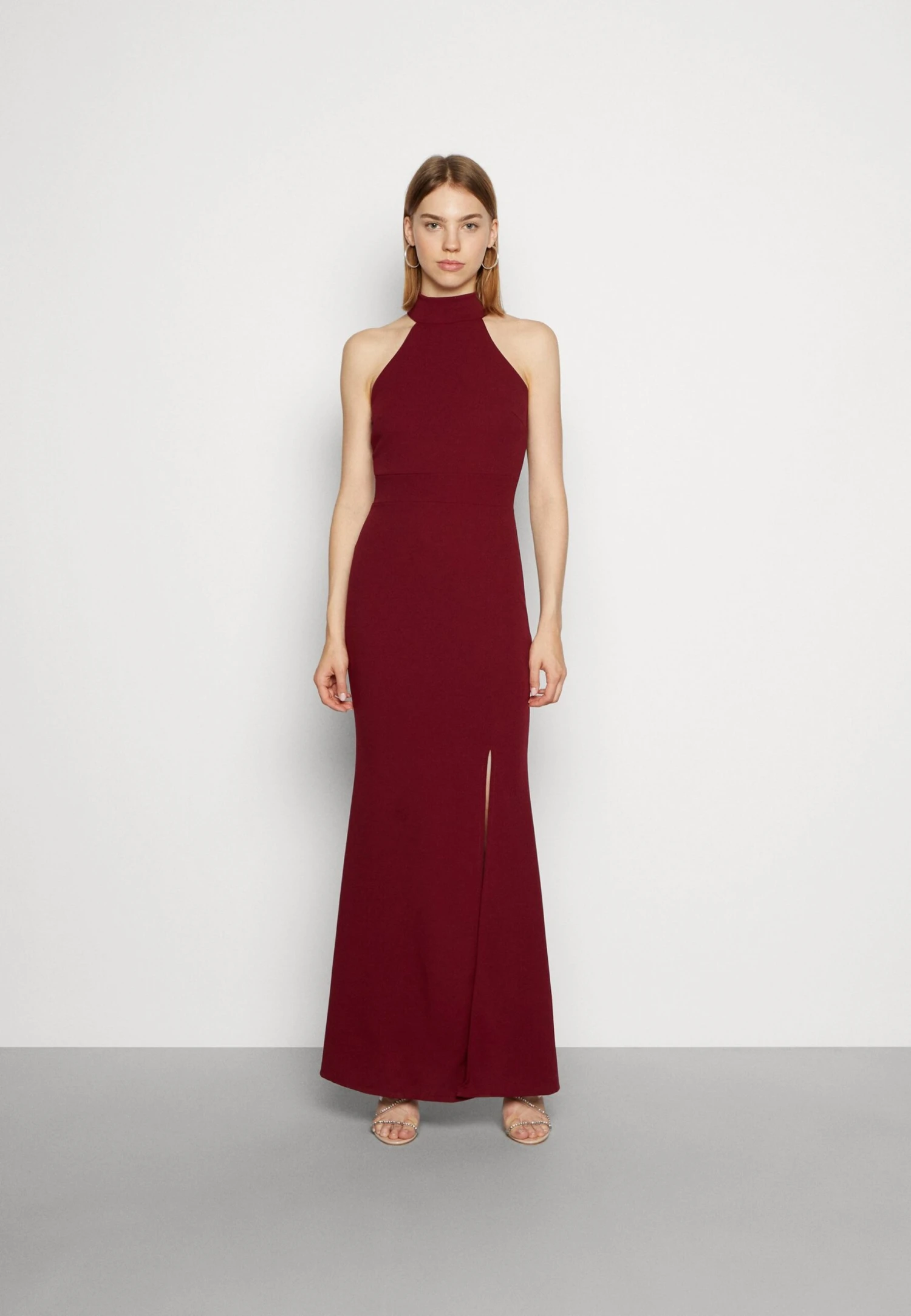 Wal G Sara Halter Neck Maxi Dress - Occasion Wear - Berry Wine