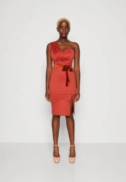 Wal G Tatiana Bow Midi - Cocktail Dress / Party Dress - Terracotta