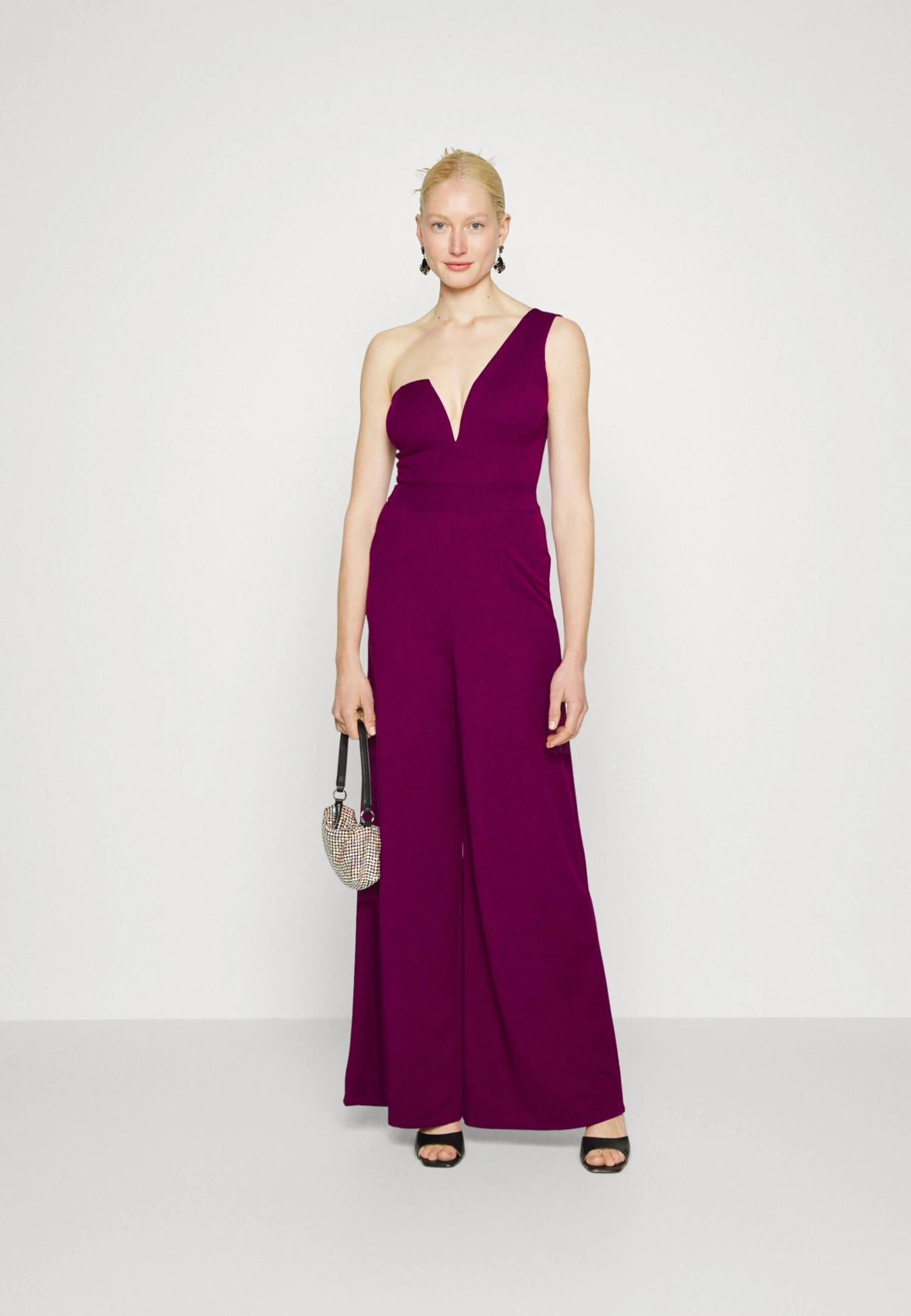 Fleur One Shoulder- Jumpsuit - Plum - Image 2