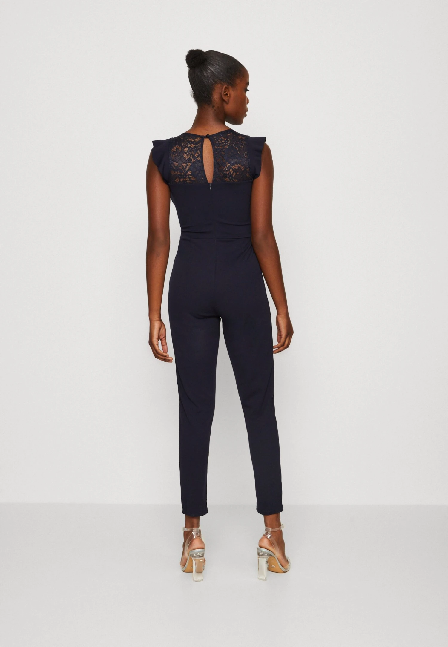 Wal G Ruffle With Back Insert - Jumpsuit - Navy Blue - Image 3