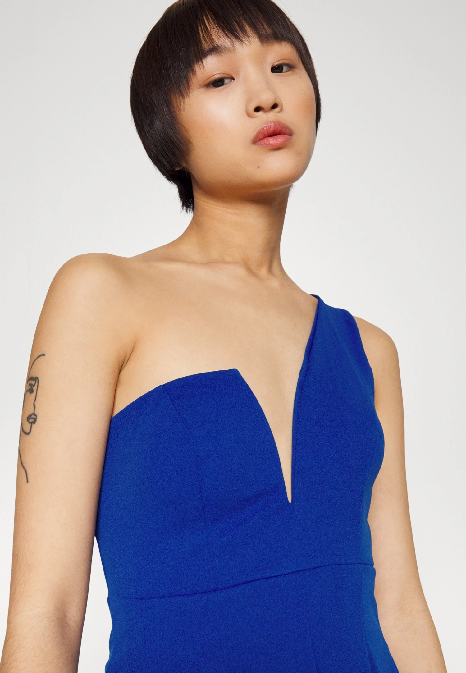 Polly Sholder Skater - Jersey Dress - Electric Blue - Image 4
