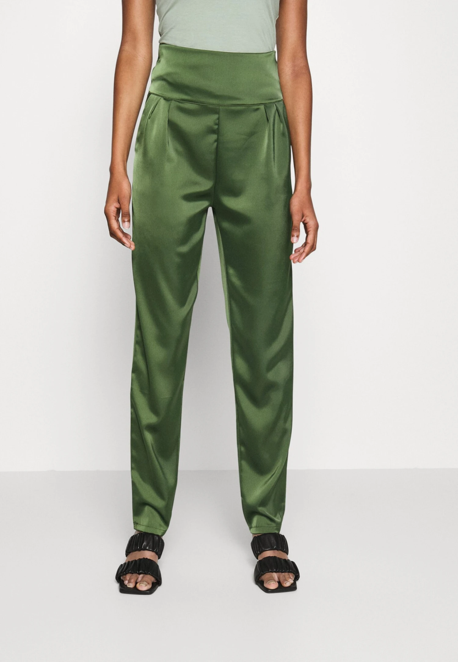 Peppa High Waisted Trouser - Trousers - Dark Khaki