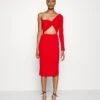 Cut Out Midi Dress - Day Dress - Red