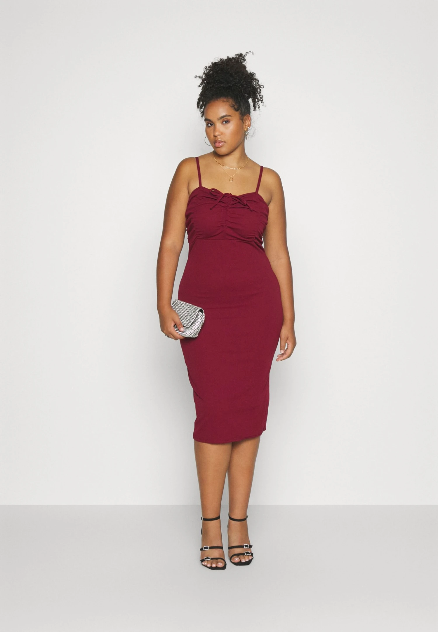 Curve Dolly Midi - Cocktail Dress / Party Dress - Wine - Image 2