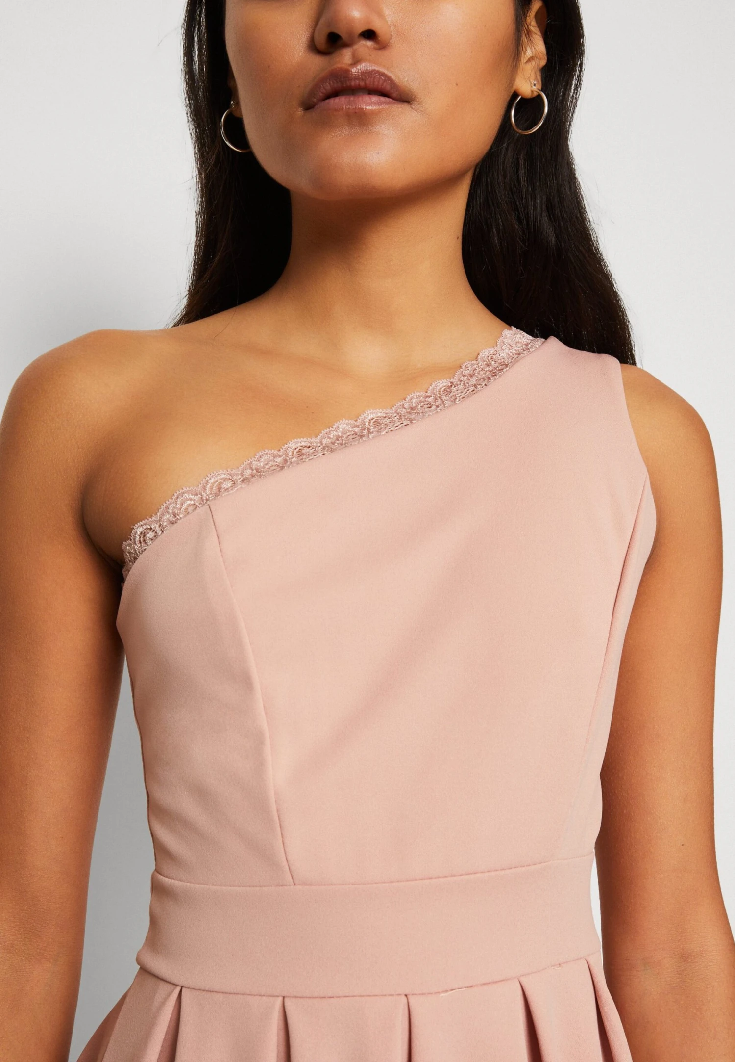 Wal G Vanya One Shoulder Skater Dress - Jersey Dress - Blush Pink - Image 6