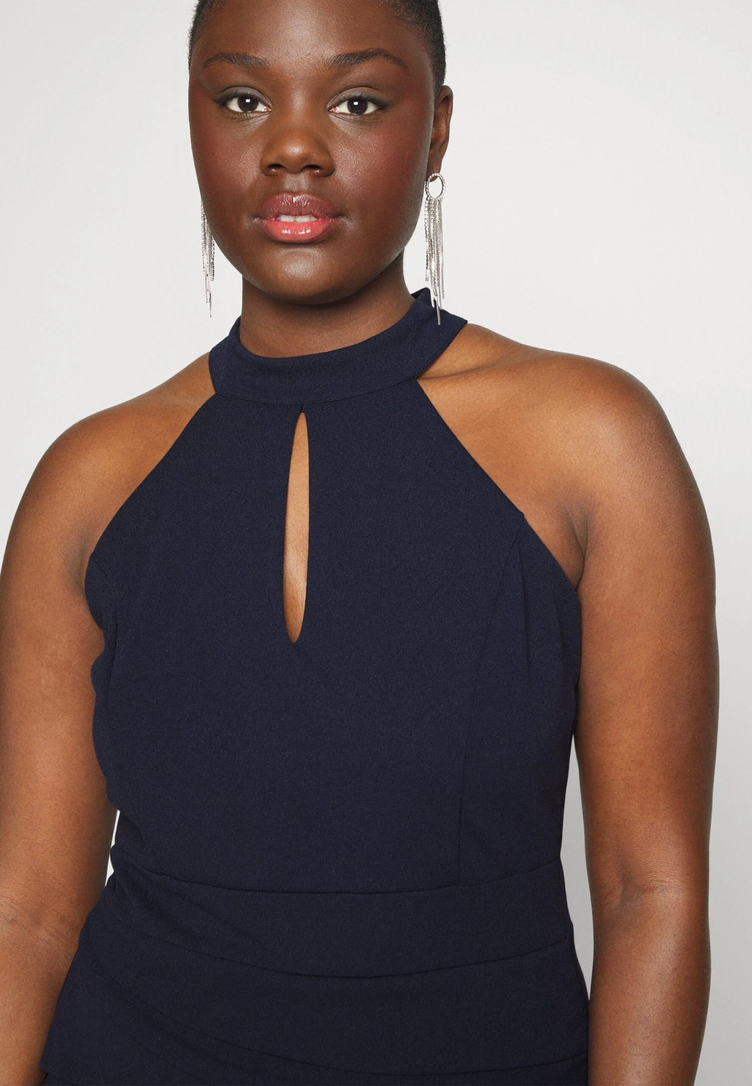 Stace Halter Neck Midi - Cocktail Dress / Party Dress - Navy Blue - Image 4