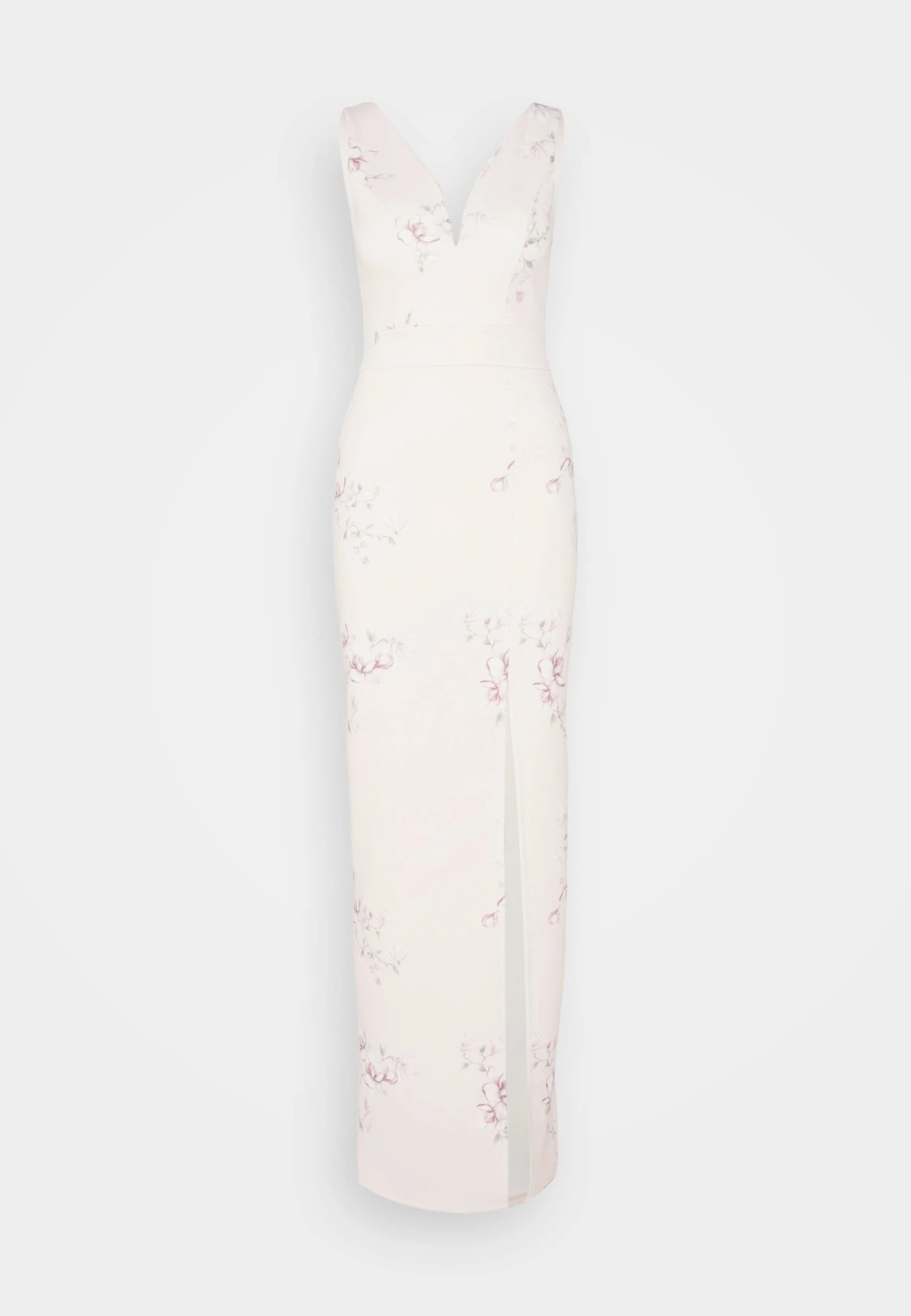 Wal G Wedding Dolly V Neck Print Maxi - Jersey Dress - Apricot/Multi-Coloured - Image 5