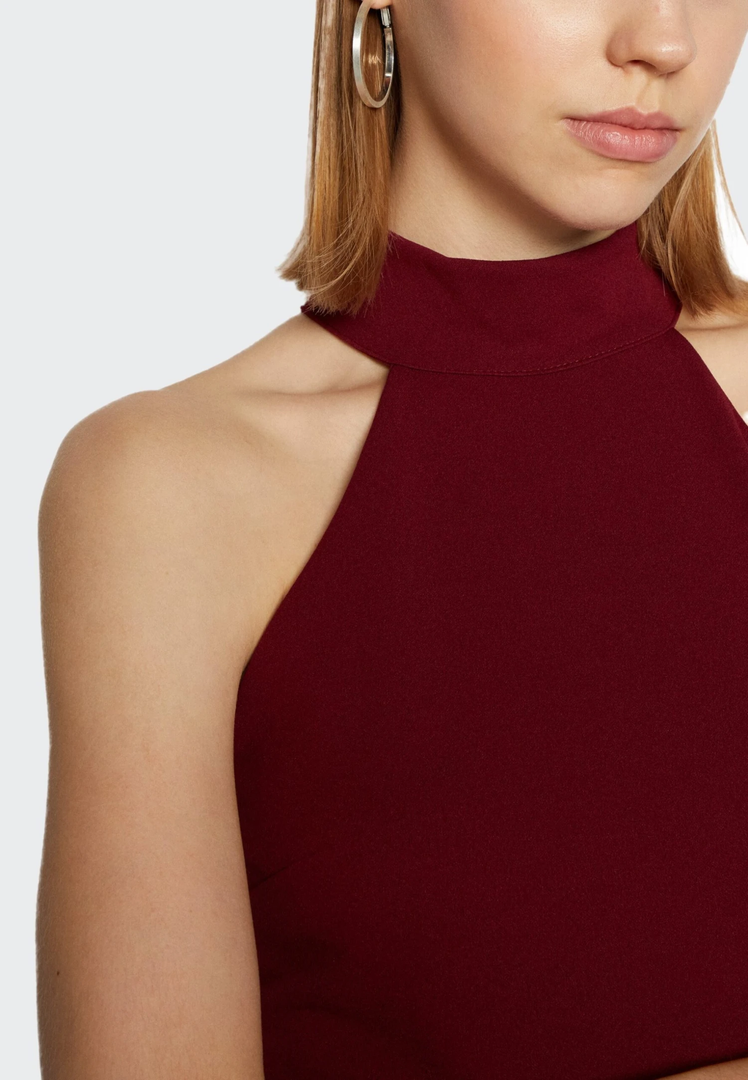 Wal G Sara Halter Neck Maxi Dress - Occasion Wear - Berry Wine - Image 6