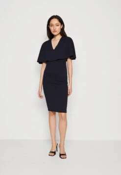 Wal G Ronny Cape Midi - Jersey Dress - Navy Blue